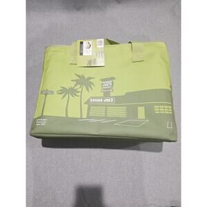 Trader Joe's Reusable Large Insulated Cooler Tote Bag Olive Avocado Green NEW